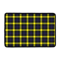 Yellow Navy And Black Plaid Print Kitchen Mat
