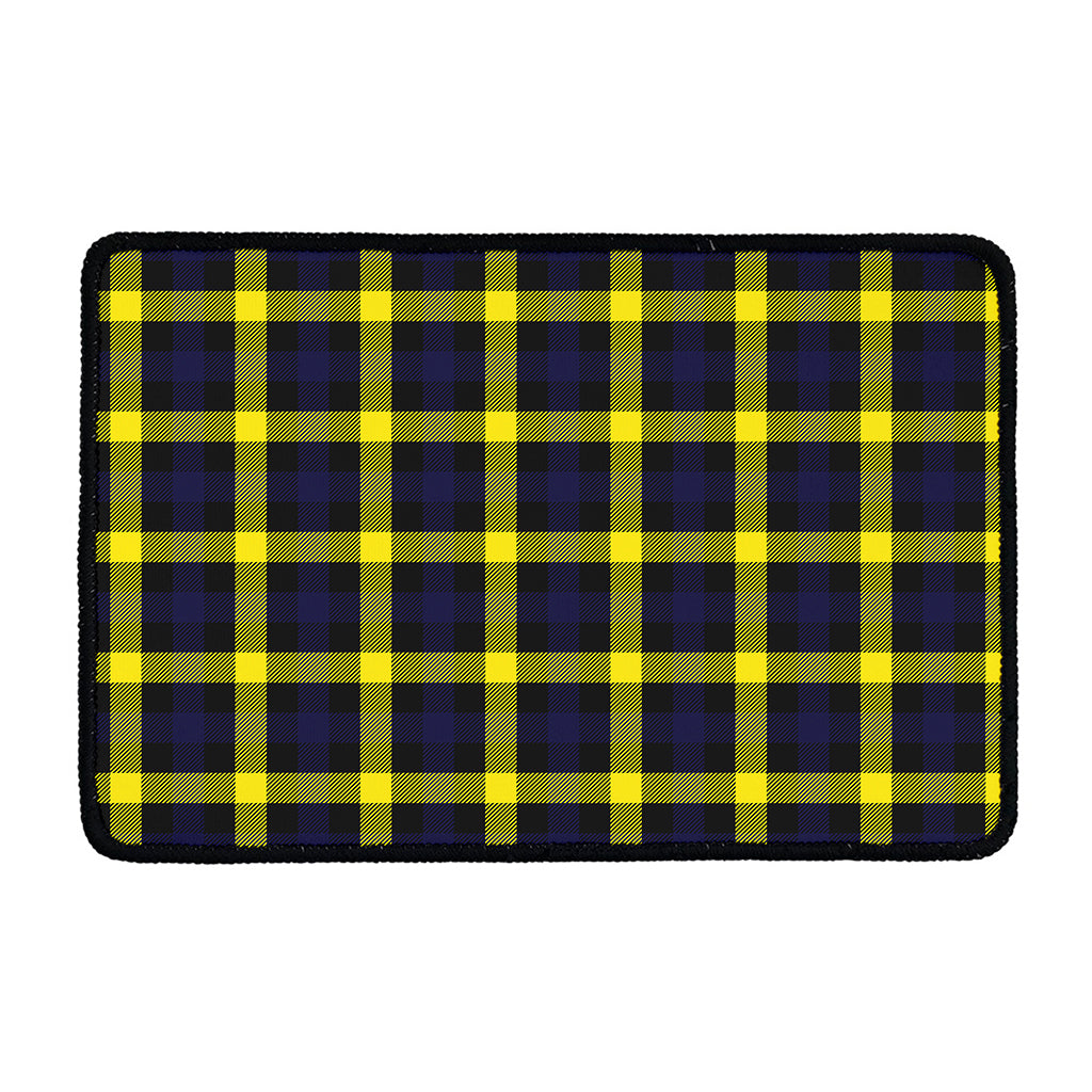 Yellow Navy And Black Plaid Print Kitchen Mat