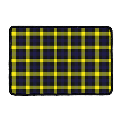 Yellow Navy And Black Plaid Print Kitchen Mat
