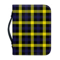 Yellow Navy And Black Plaid Print Leather Bible Cover