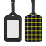 Yellow Navy And Black Plaid Print Luggage Tag