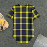 Yellow Navy And Black Plaid Print Men's Bodysuit