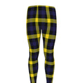 Yellow Navy And Black Plaid Print Men's Leggings