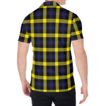 Yellow Navy And Black Plaid Print Men's Shirt