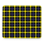 Yellow Navy And Black Plaid Print Mouse Pad