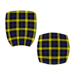 Yellow Navy And Black Plaid Print Office Chair Cover