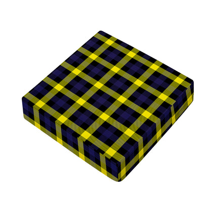 Yellow Navy And Black Plaid Print Outdoor Seat Cushion Cover