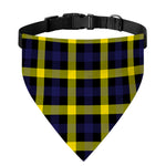 Yellow Navy And Black Plaid Print Over The Collar Dog Bandana