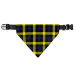 Yellow Navy And Black Plaid Print Over The Collar Dog Bandana