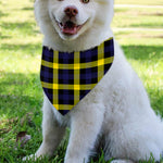 Yellow Navy And Black Plaid Print Over The Collar Dog Bandana