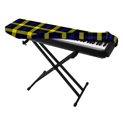 Yellow Navy And Black Plaid Print Piano Keyboard Cover