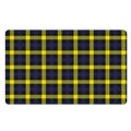 Yellow Navy And Black Plaid Print Polyester Doormat