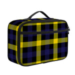 Yellow Navy And Black Plaid Print Portable Lunch Bag