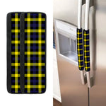 Yellow Navy And Black Plaid Print Refrigerator Handle Covers