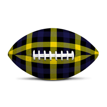 Yellow Navy And Black Plaid Print Rugby Ball
