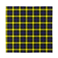 Yellow Navy And Black Plaid Print Silk Bandana