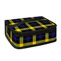 Yellow Navy And Black Plaid Print Small Lunch Bag