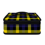 Yellow Navy And Black Plaid Print Small Lunch Bag