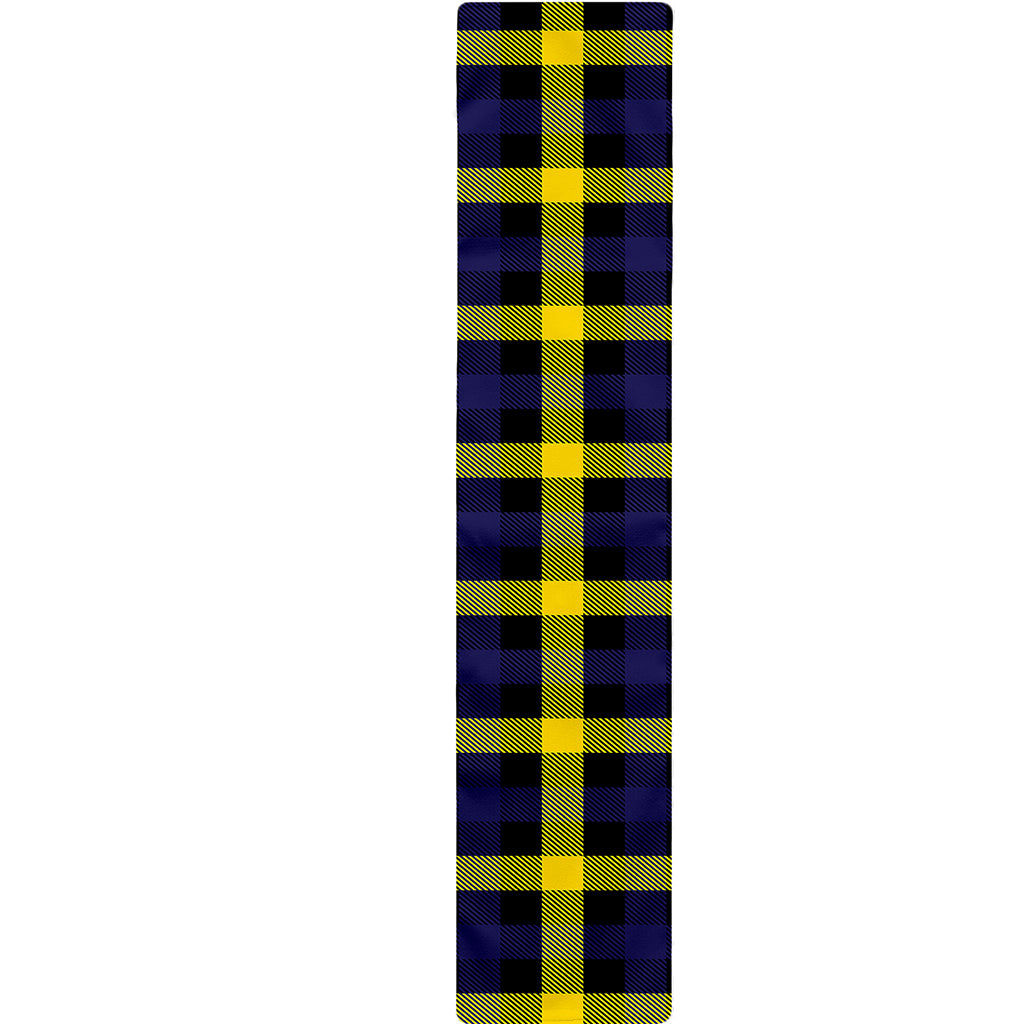 Yellow Navy And Black Plaid Print Table Runner