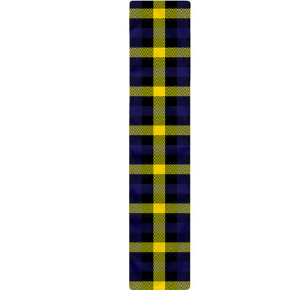 Yellow Navy And Black Plaid Print Table Runner