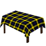 Yellow Navy And Black Plaid Print Tablecloth