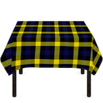 Yellow Navy And Black Plaid Print Tablecloth