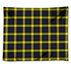 Yellow Navy And Black Plaid Print Tapestry
