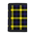 Yellow Navy And Black Plaid Print Trifold Wallet
