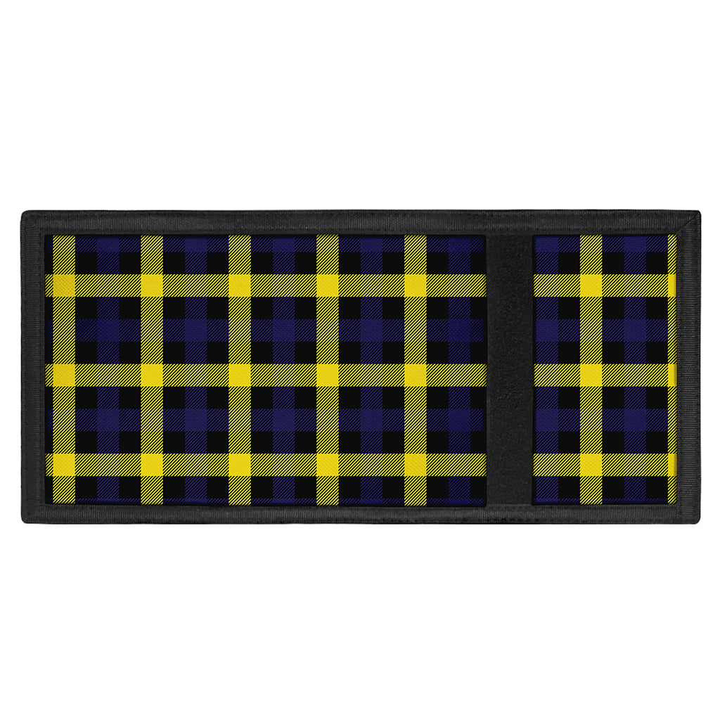 Yellow Navy And Black Plaid Print Trifold Wallet