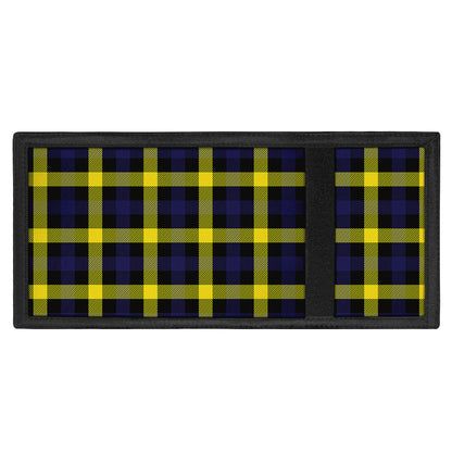 Yellow Navy And Black Plaid Print Trifold Wallet