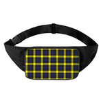 Yellow Navy And Black Plaid Print Waist Bag