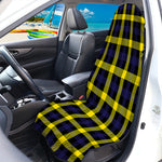 Yellow Navy And Black Plaid Print Waterproof Car Seat Cover