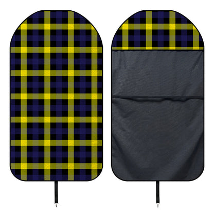 Yellow Navy And Black Plaid Print Waterproof Car Seat Cover