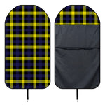 Yellow Navy And Black Plaid Print Waterproof Car Seat Cover
