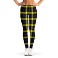 Yellow Navy And Black Plaid Print Women's Leggings