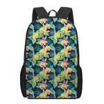 Yellow Orchid Pattern Print 17 Inch Backpack