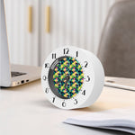 Yellow Orchid Pattern Print Alarm Clock