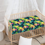 Yellow Orchid Pattern Print Baby Crib Sheet
