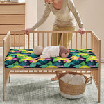 Yellow Orchid Pattern Print Baby Crib Sheet