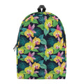 Yellow Orchid Pattern Print School Backpack