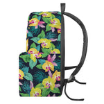 Yellow Orchid Pattern Print Backpack