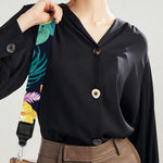 Yellow Orchid Pattern Print Bag Strap