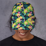 Yellow Orchid Pattern Print Baseball Cap