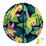 Yellow Orchid Pattern Print Basketball
