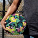 Yellow Orchid Pattern Print Basketball