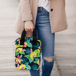 Yellow Orchid Pattern Print Bible Tote Bag