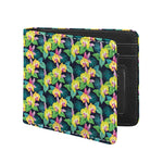 Yellow Orchid Pattern Print Bifold Wallet