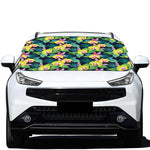 Yellow Orchid Pattern Print Car Windshield Snow Cover