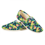 Yellow Orchid Pattern Print Casual Shoes