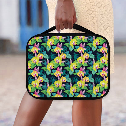 Yellow Orchid Pattern Print Classic Bible Case
